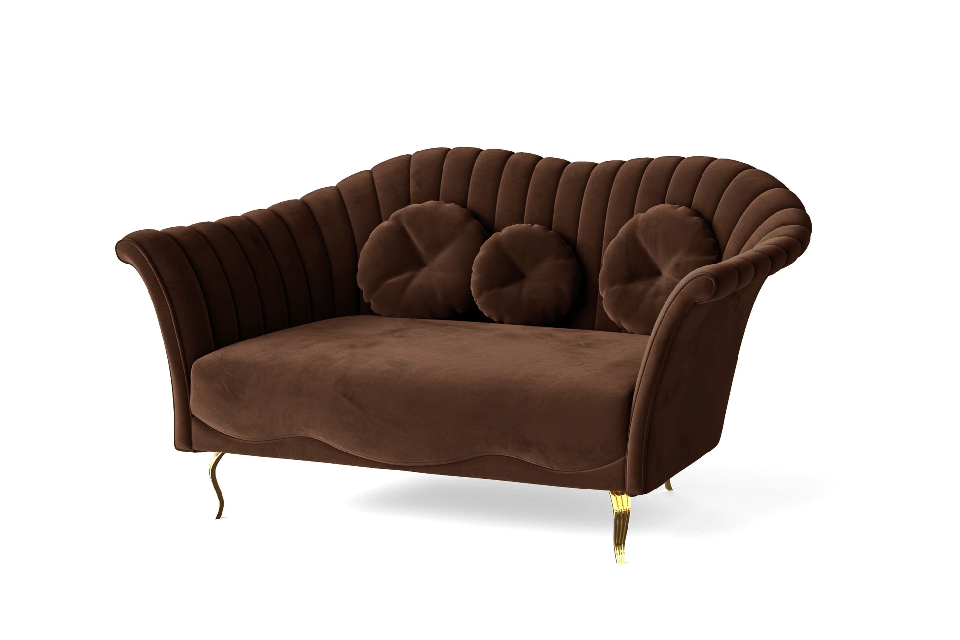 Milan 2 Seater Sofa Coffee Brown Velvet