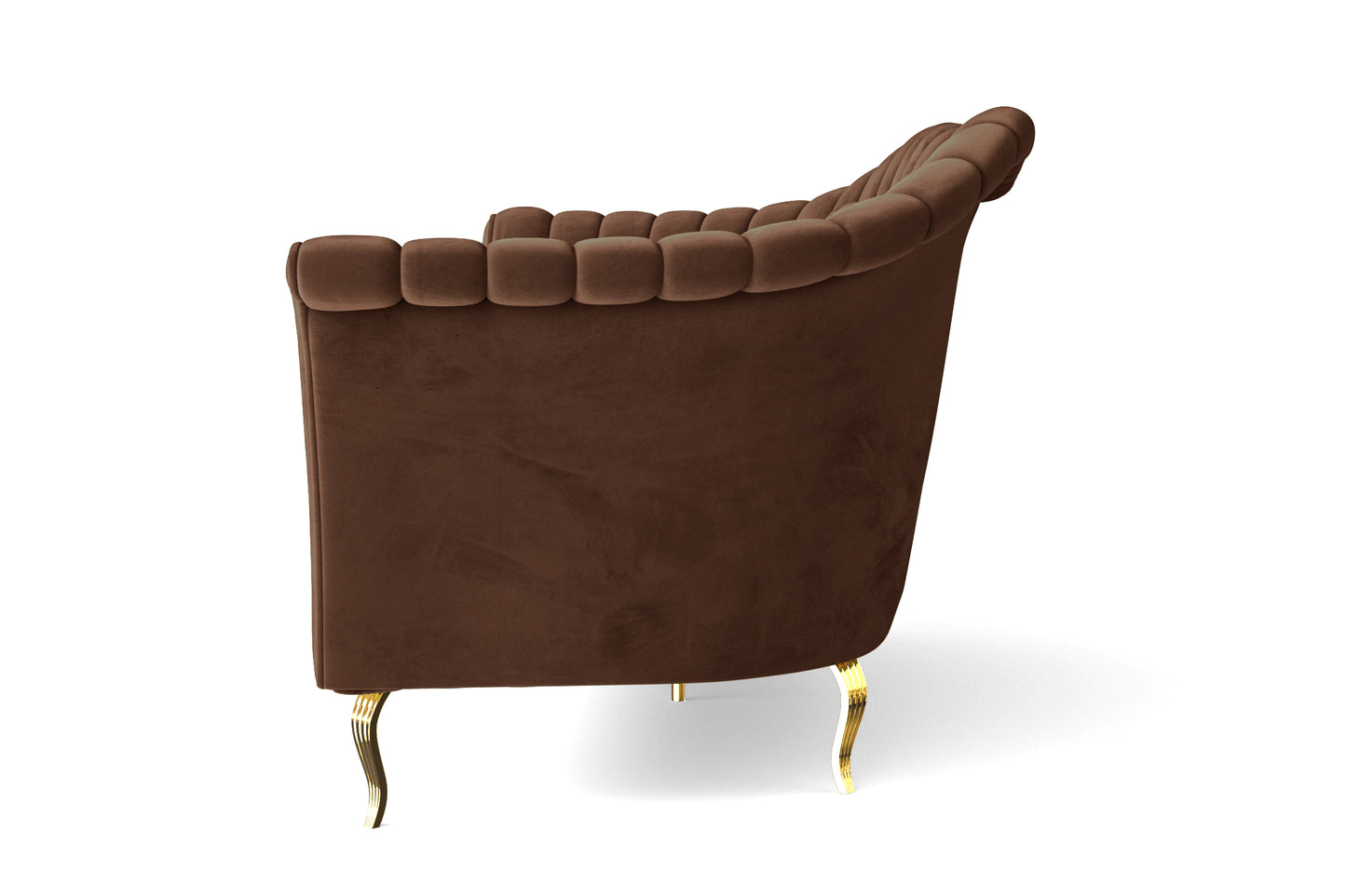 Milan 2 Seater Sofa Coffee Brown Velvet