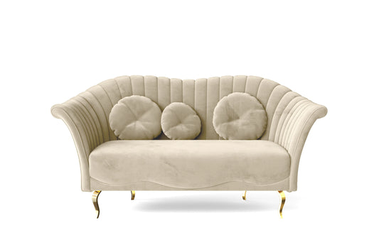 Milan 2 Seater Sofa Cream Velvet