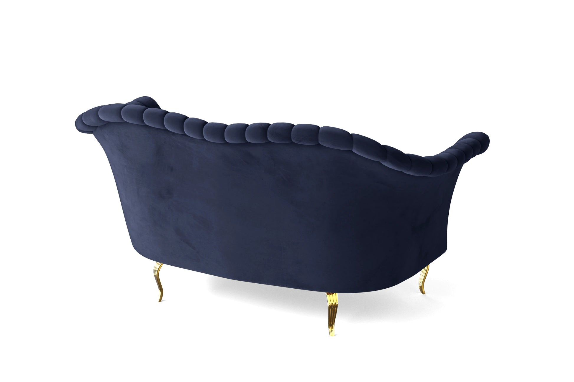 Milan 2 Seater Sofa Dark Blue Velvet