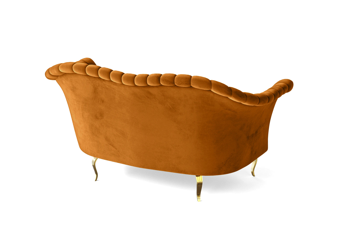 Milan 2 Seater Sofa Gold Velvet