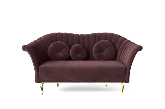 Milan 2 Seater Sofa Grape Velvet