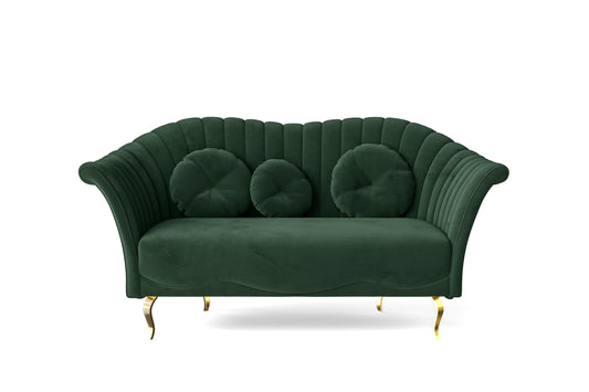 Milan 2 Seater Sofa Green Velvet