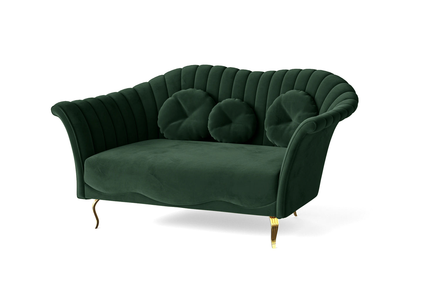 Milan 2 Seater Sofa Green Velvet