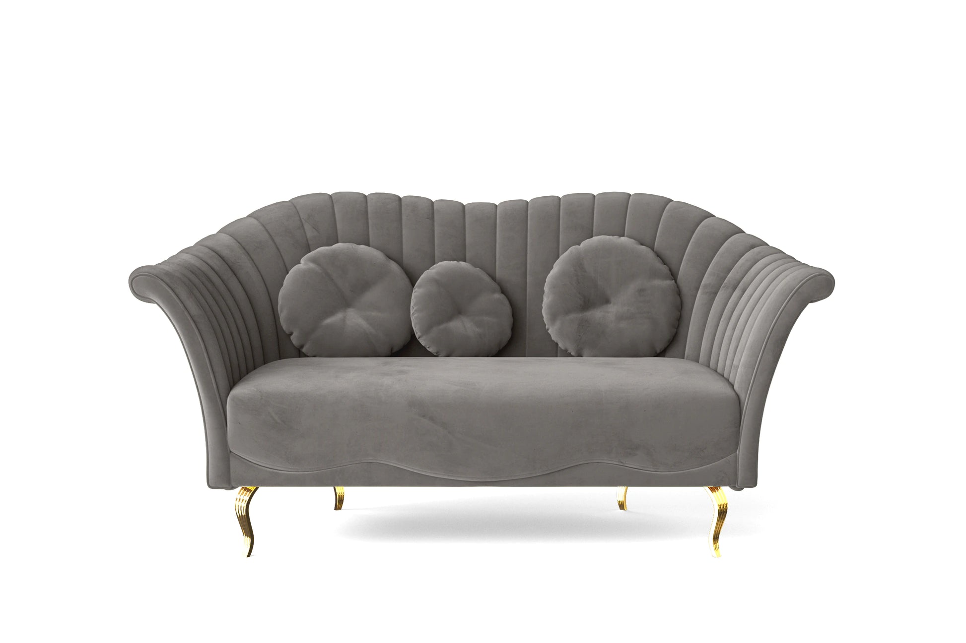 Milan 2 Seater Sofa Grey Velvet