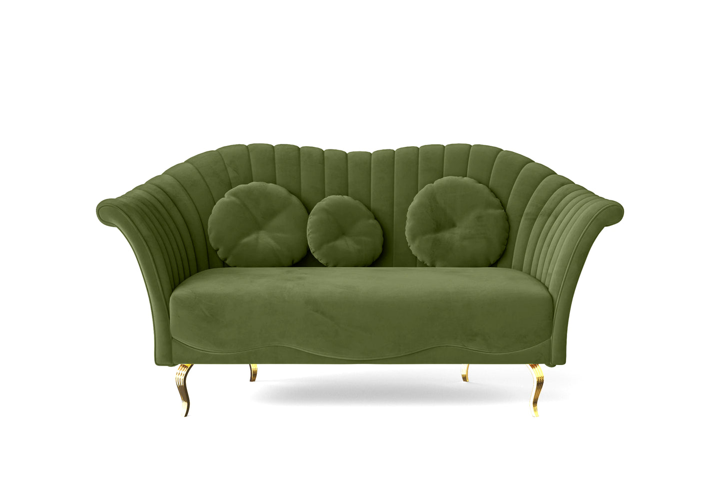 Milan 2 Seater Sofa Lime Velvet