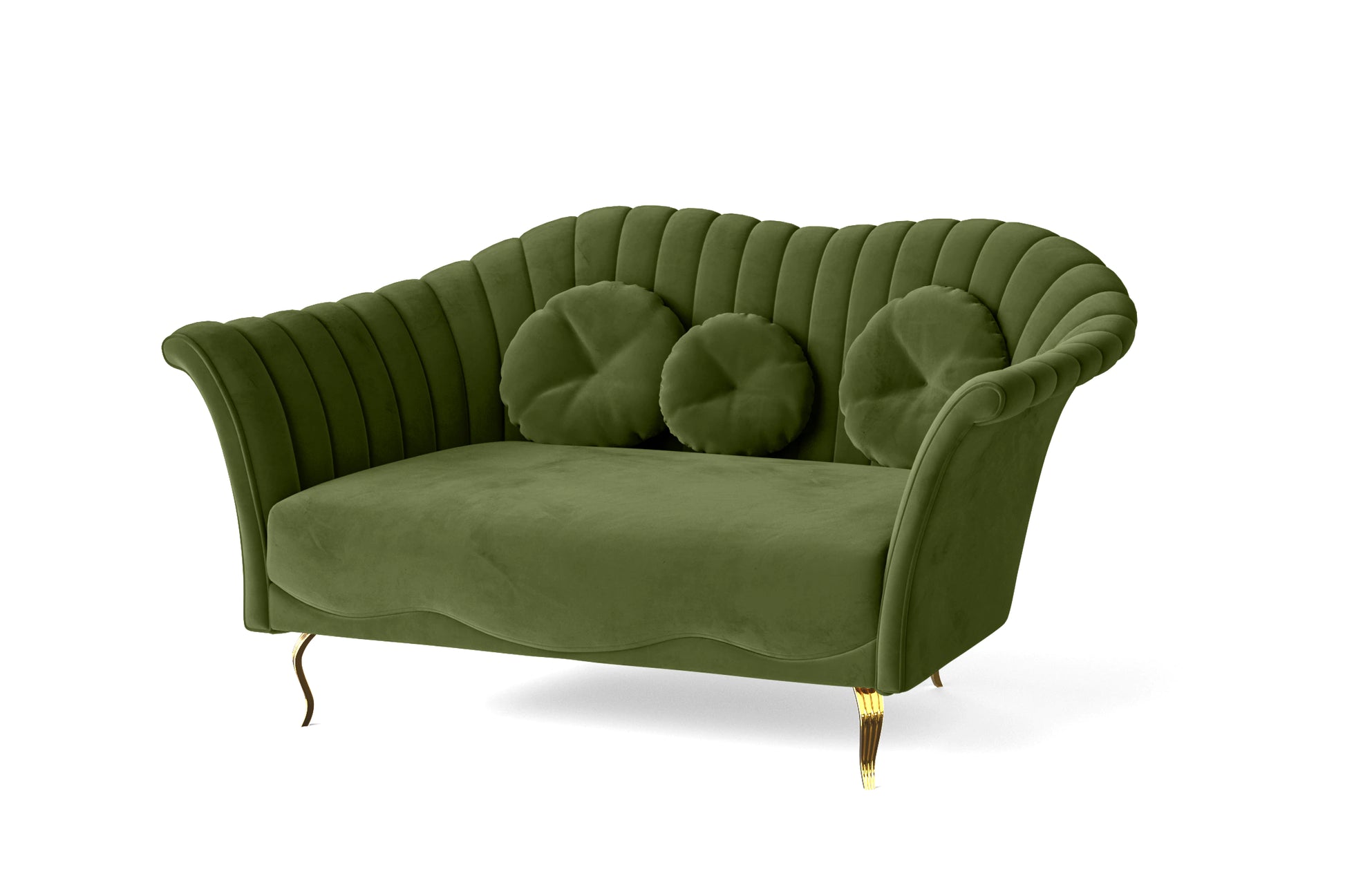 Milan 2 Seater Sofa Lime Velvet