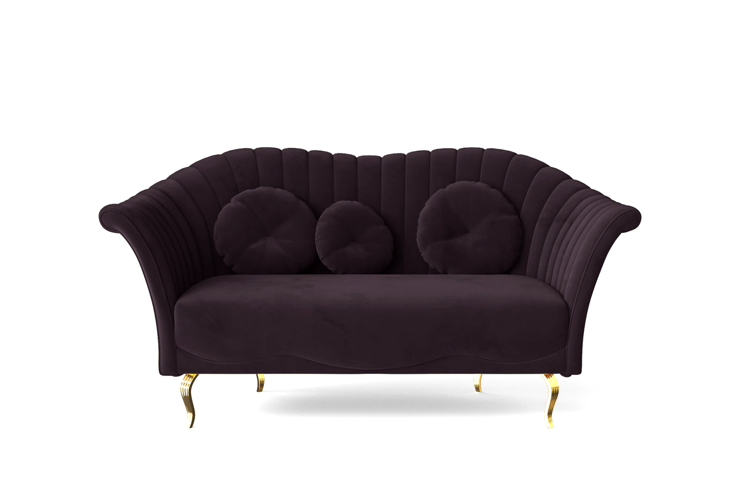 Milan 2 Seater Sofa Purple Velvet