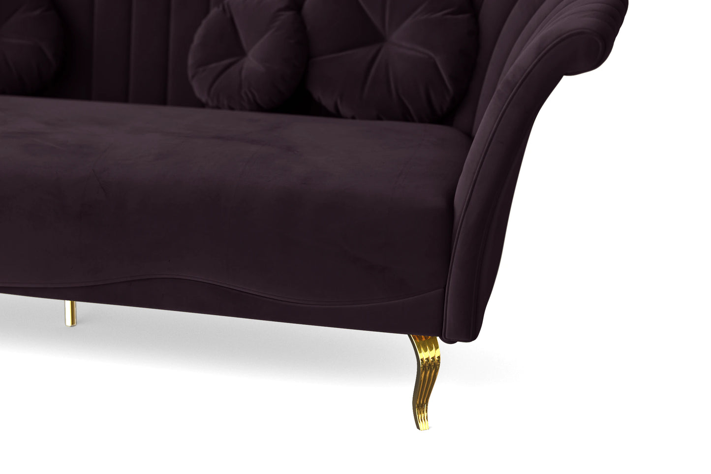 Milan 2 Seater Sofa Purple Velvet