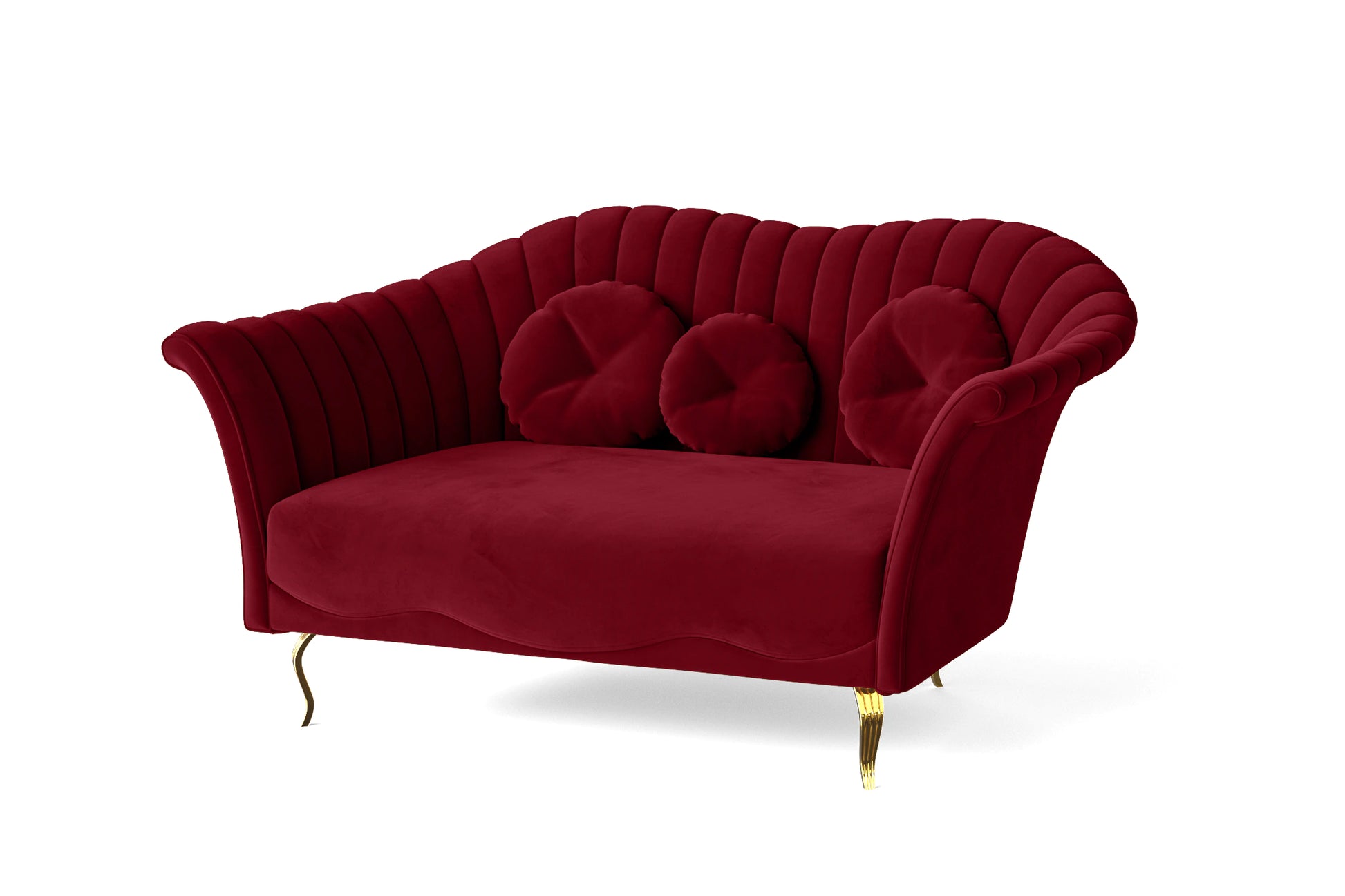 Milan 2 Seater Sofa Red Velvet