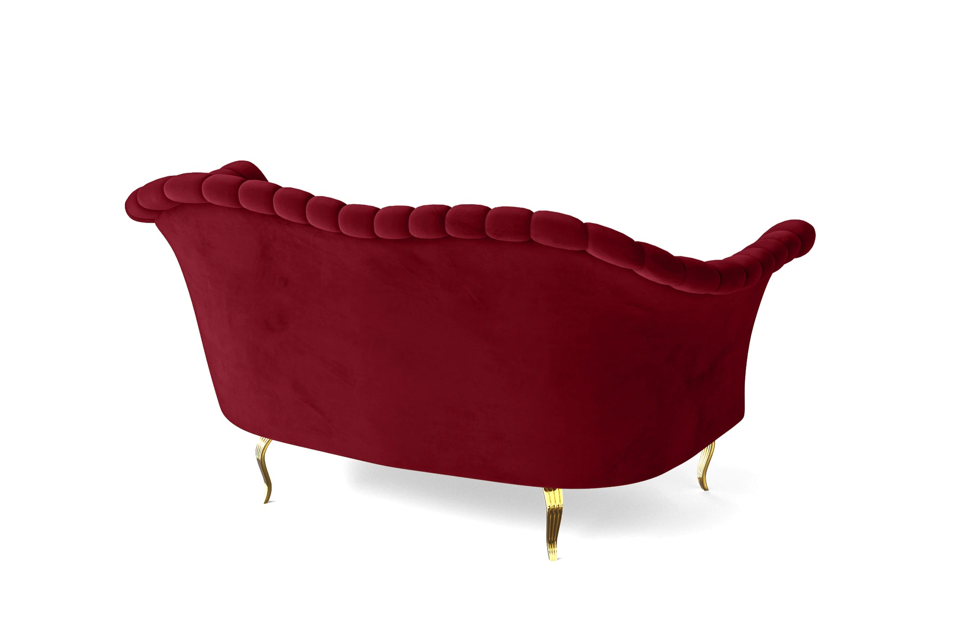 Milan 2 Seater Sofa Red Velvet