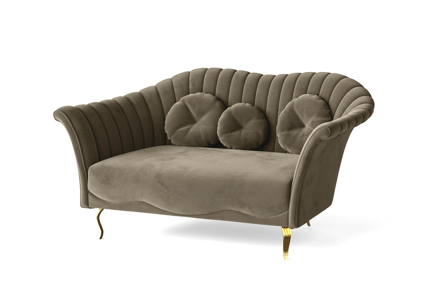 Milan 2 Seater Sofa Sand Velvet