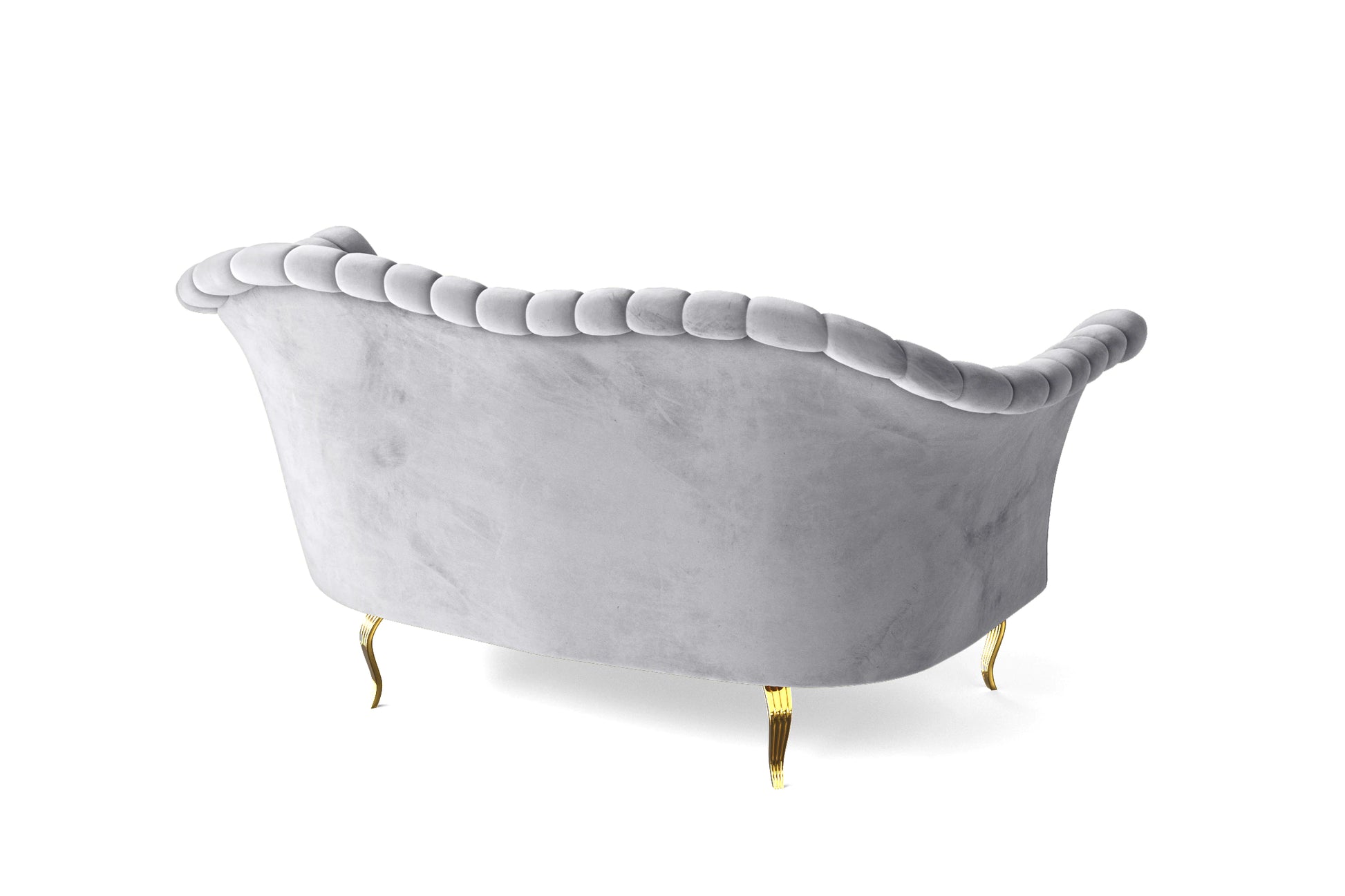 Milan 2 Seater Sofa Silver Velvet