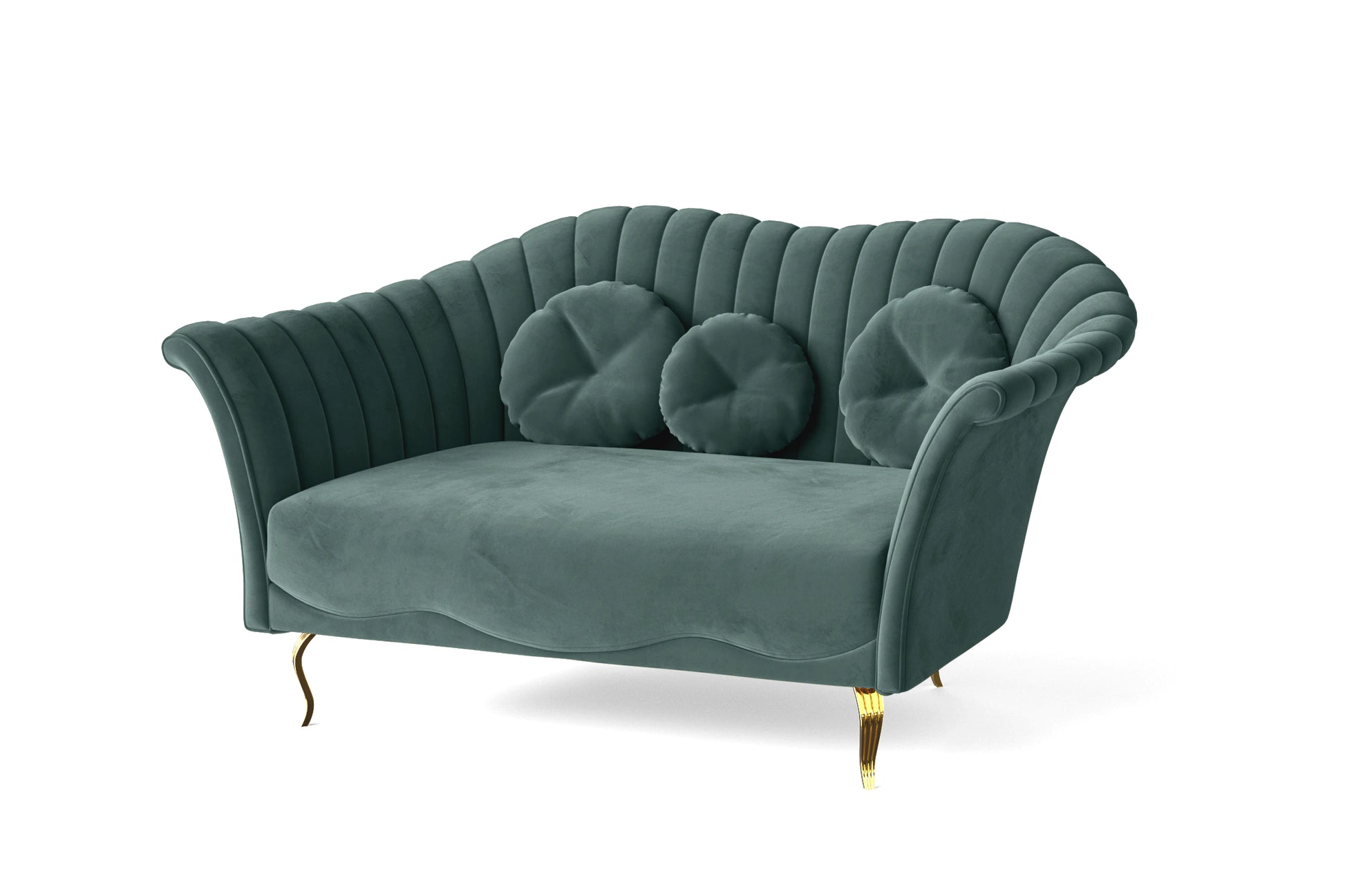 Milan 2 Seater Sofa Teal Velvet