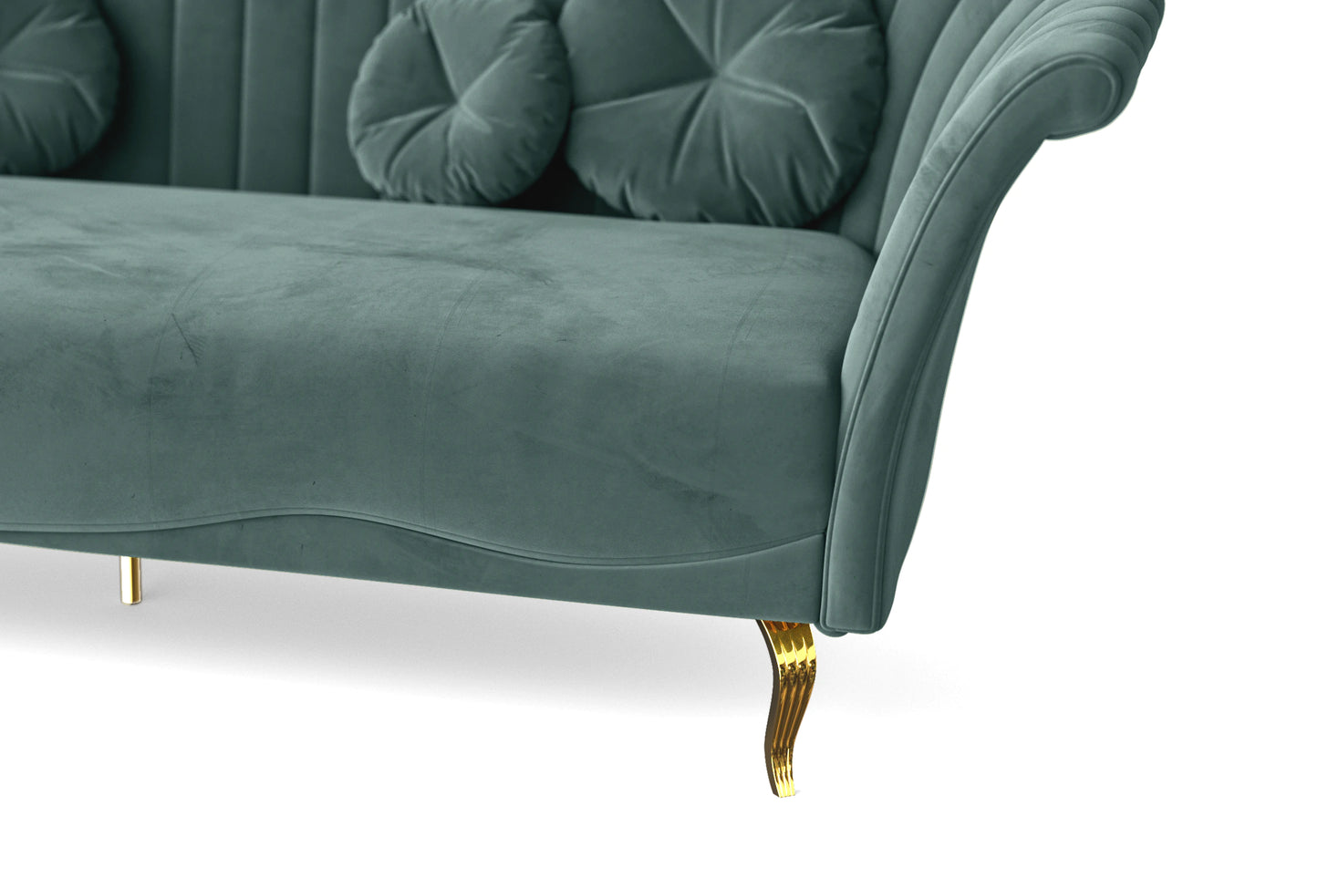 Milan 2 Seater Sofa Teal Velvet