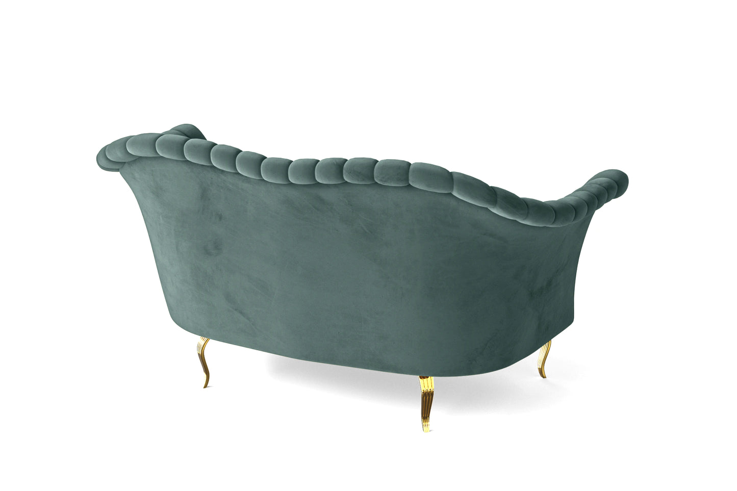 Milan 2 Seater Sofa Teal Velvet