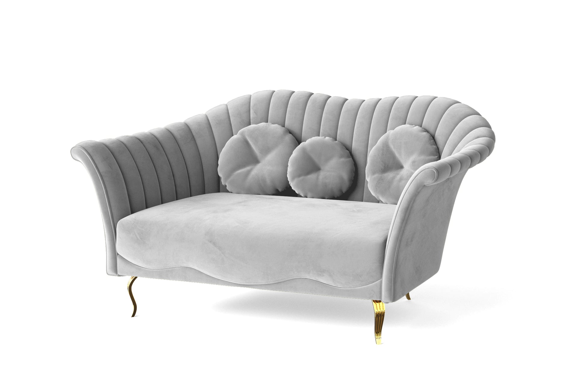 Milan 2 Seater Sofa White Velvet