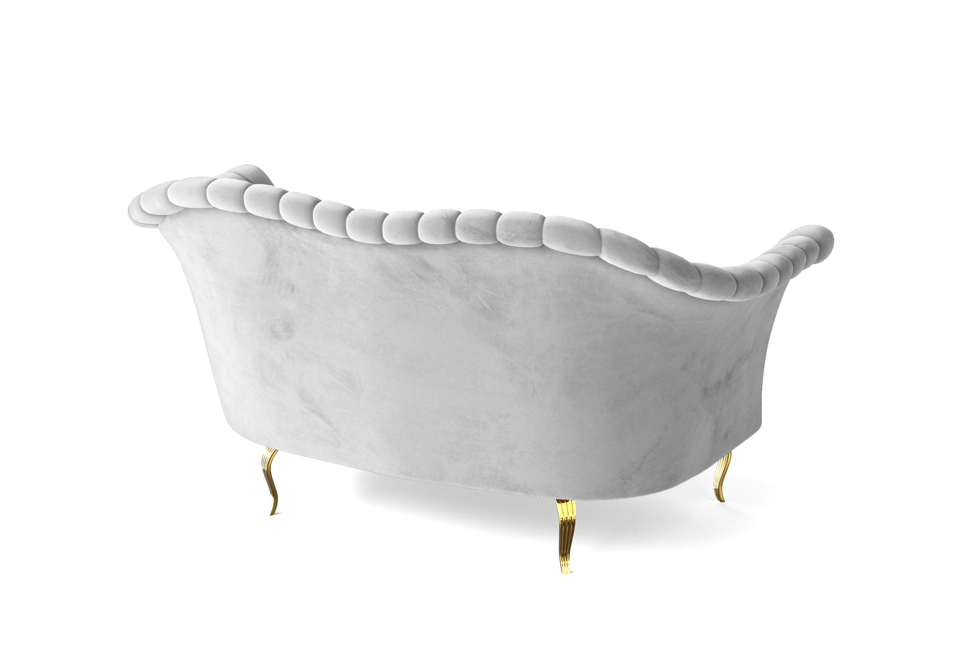 Milan 2 Seater Sofa White Velvet