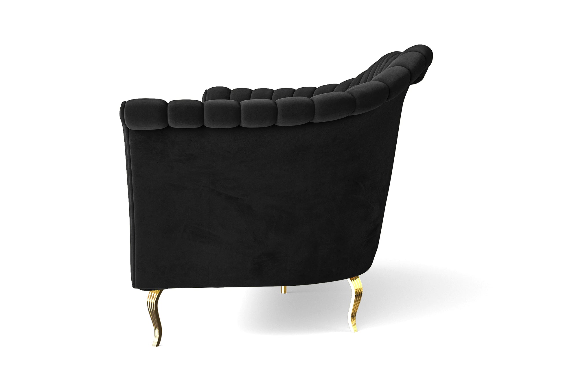 Milan 3 Seater Sofa Black Velvet