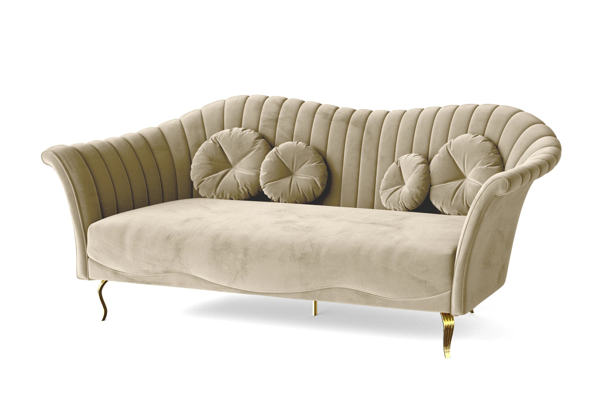 Milan 3 Seater Sofa Cream Velvet