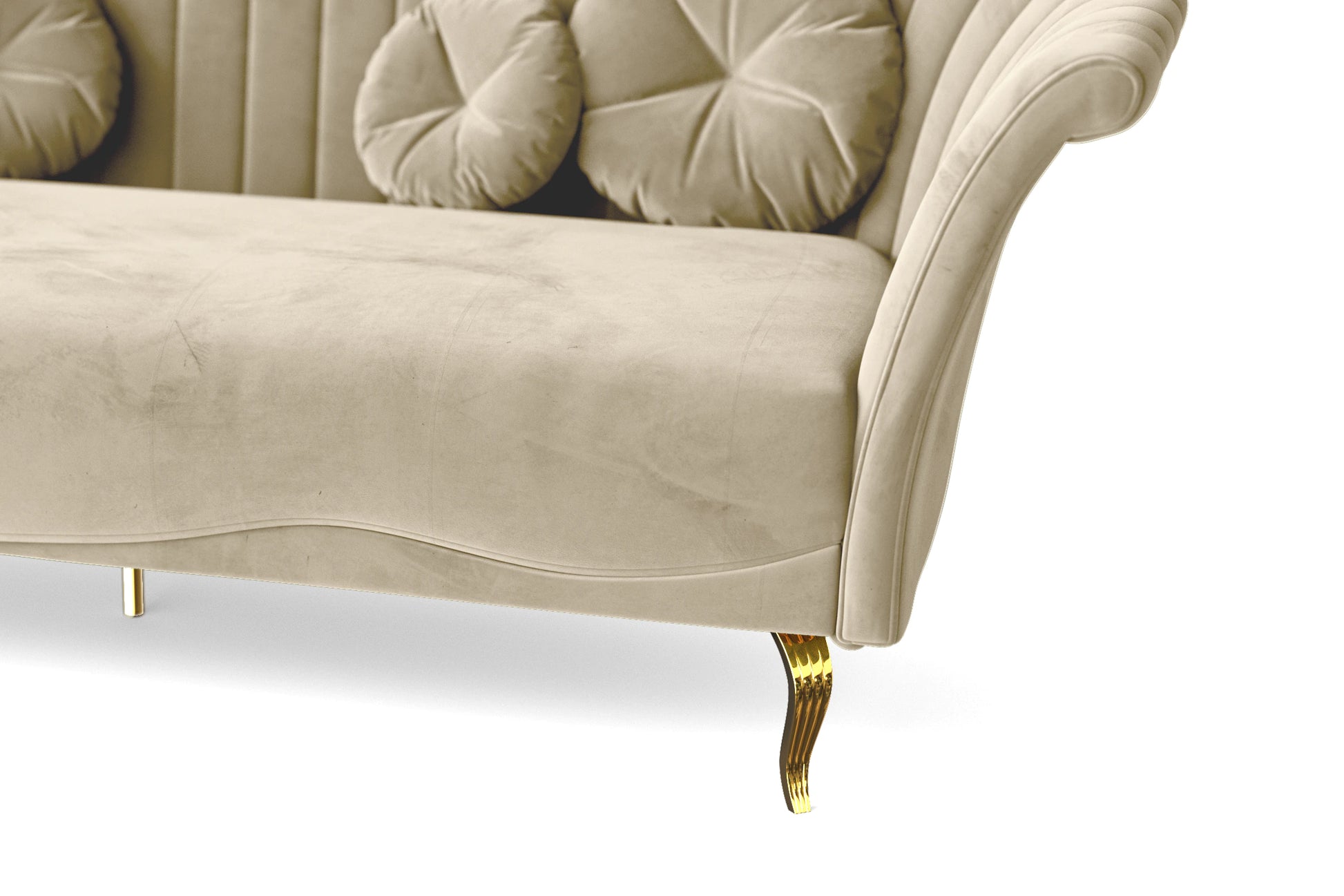 Milan 3 Seater Sofa Cream Velvet