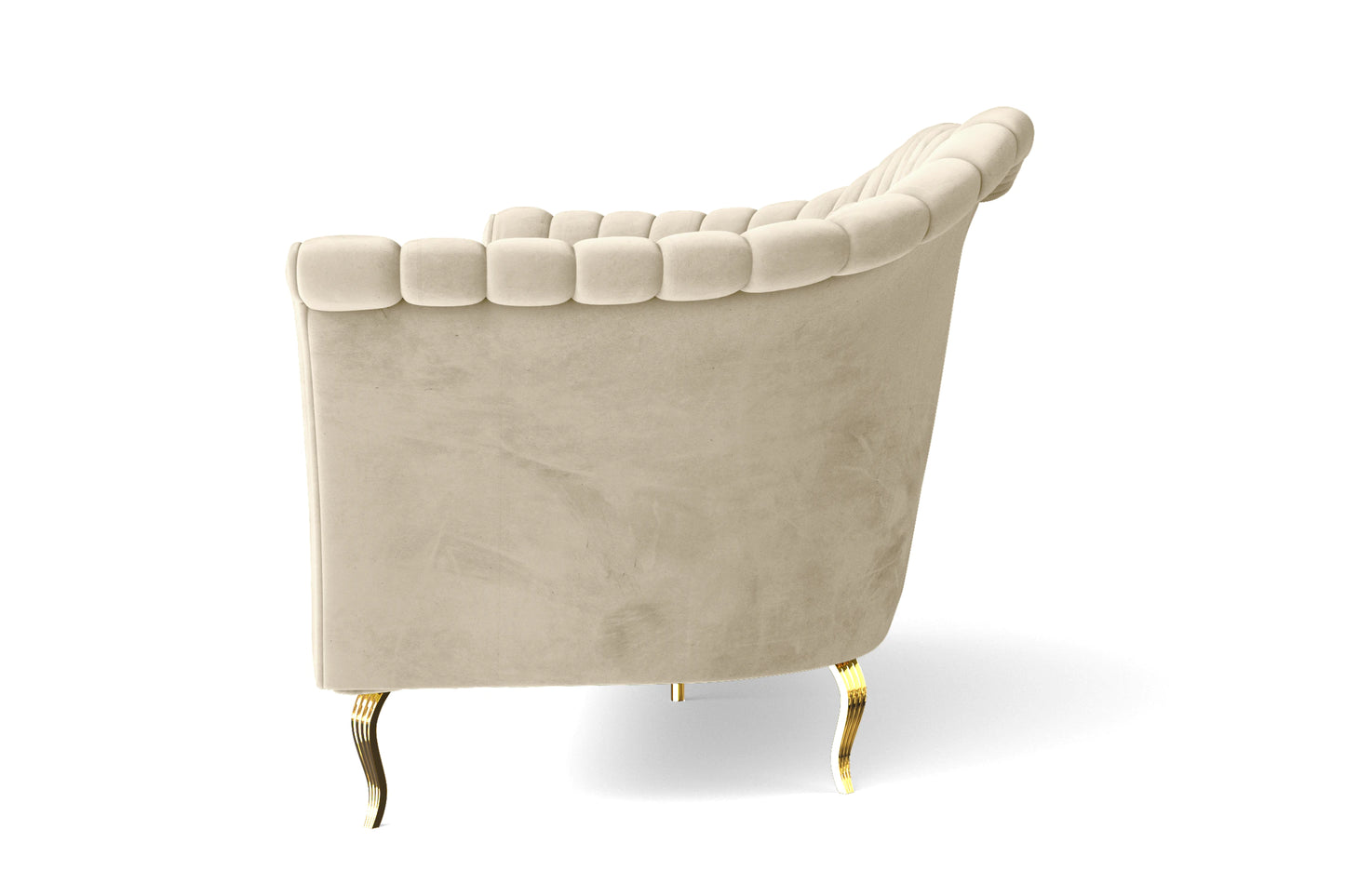 Milan 3 Seater Sofa Cream Velvet