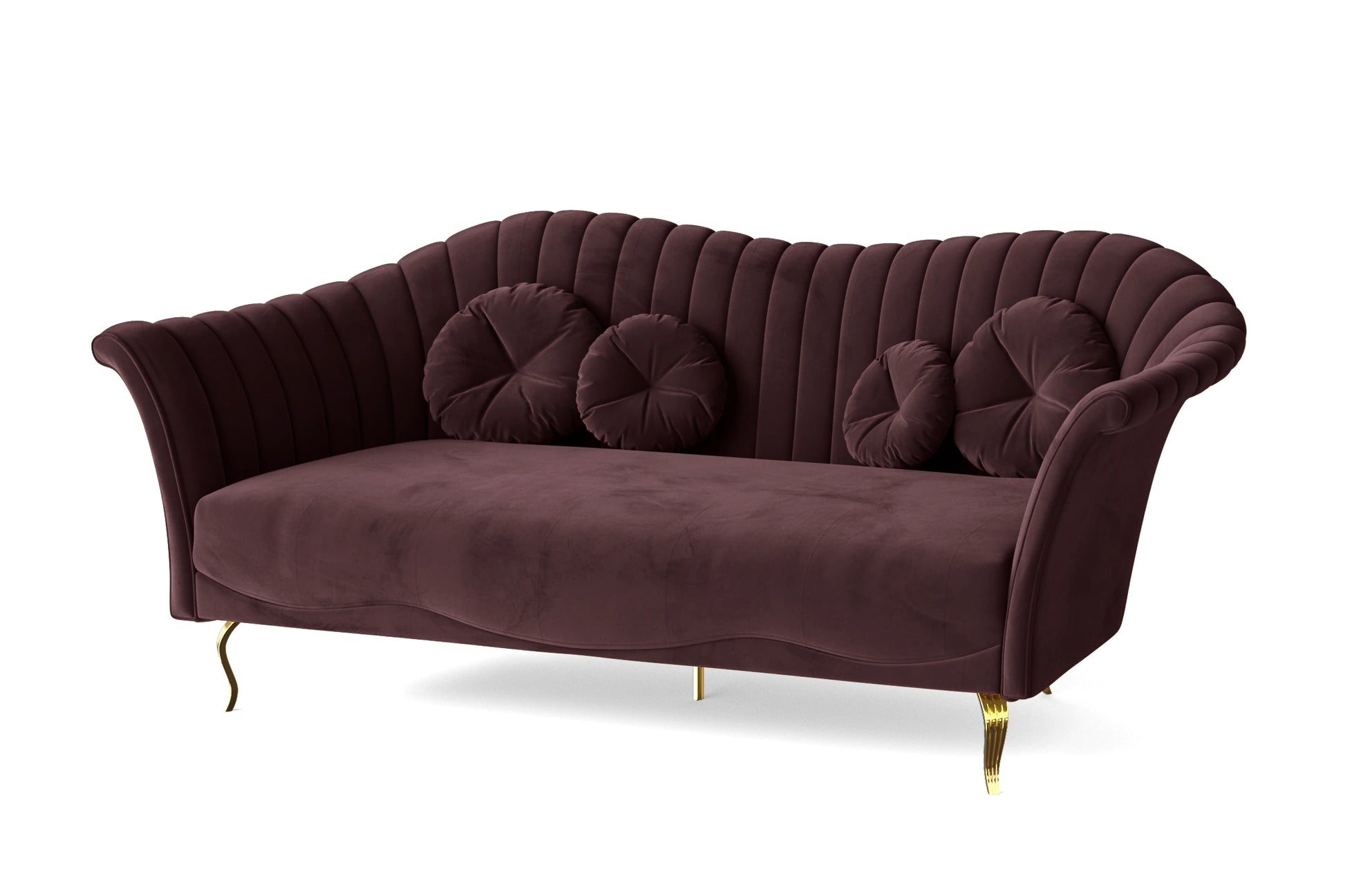 Milan 3 Seater Sofa Grape Velvet