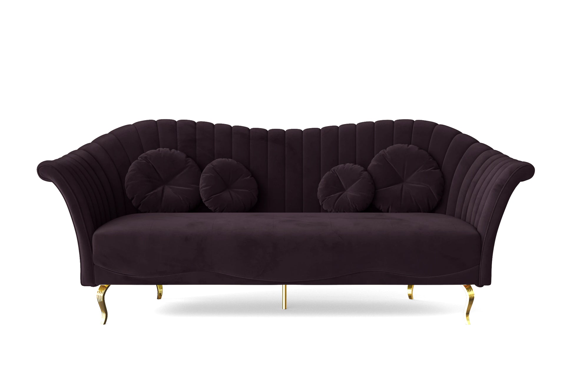 Milan 3 Seater Sofa Purple Velvet