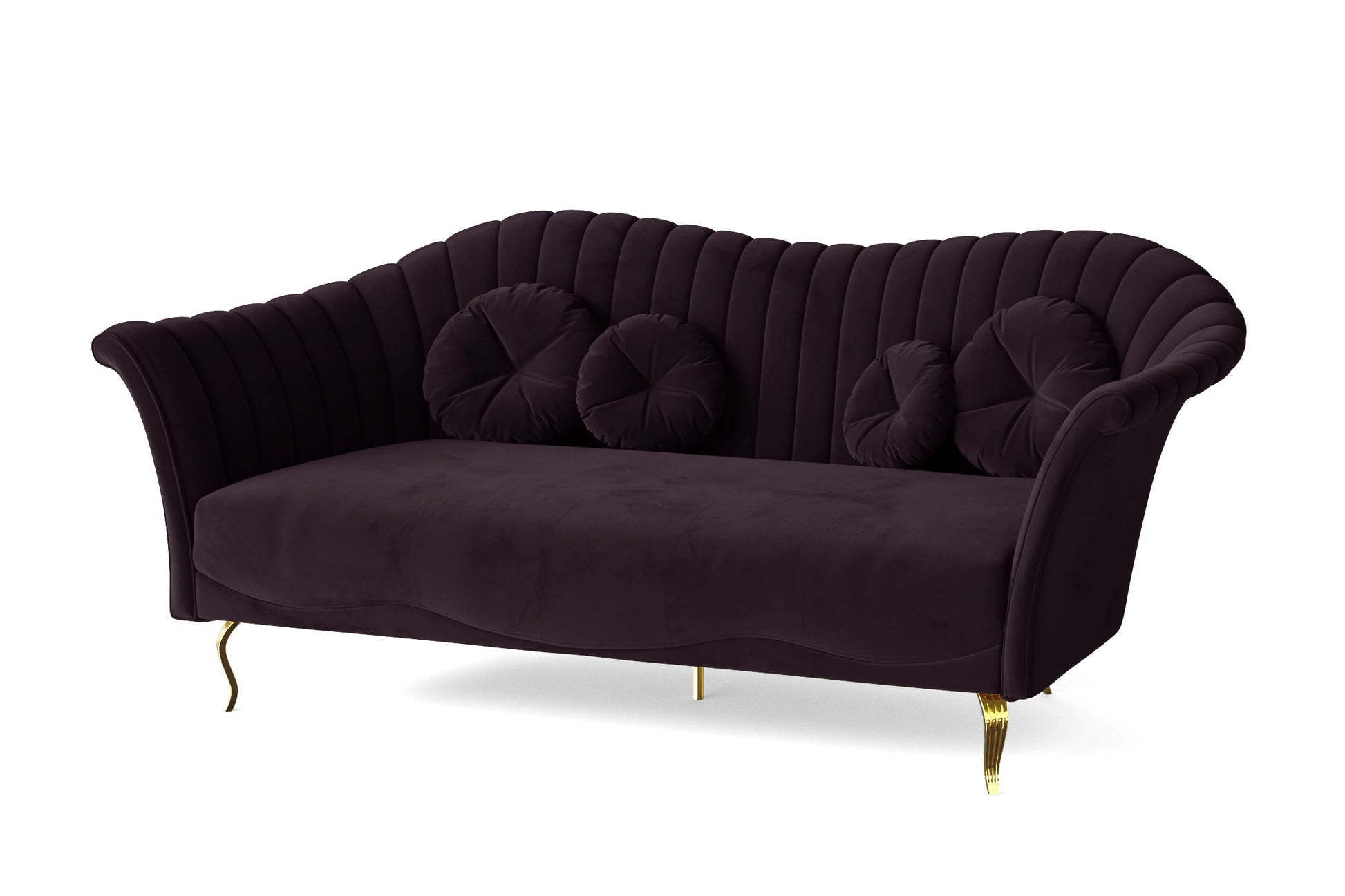 Milan 3 Seater Sofa Purple Velvet