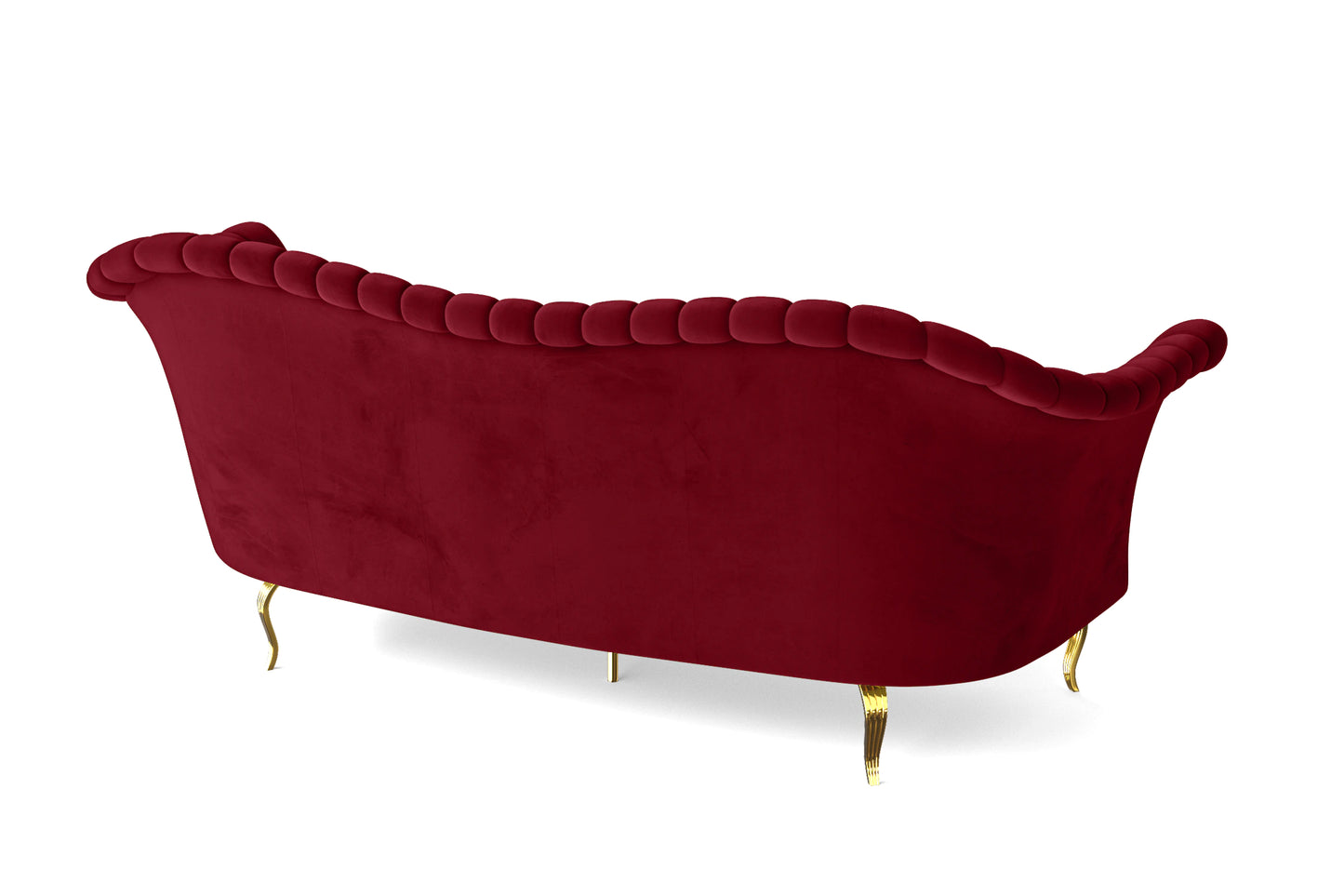 Milan 3 Seater Sofa Red Velvet