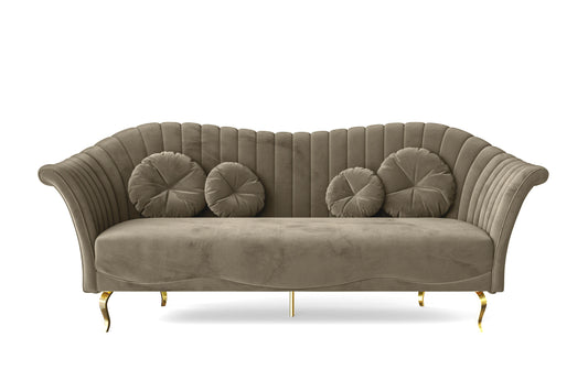 Milan 3 Seater Sofa Sand Velvet