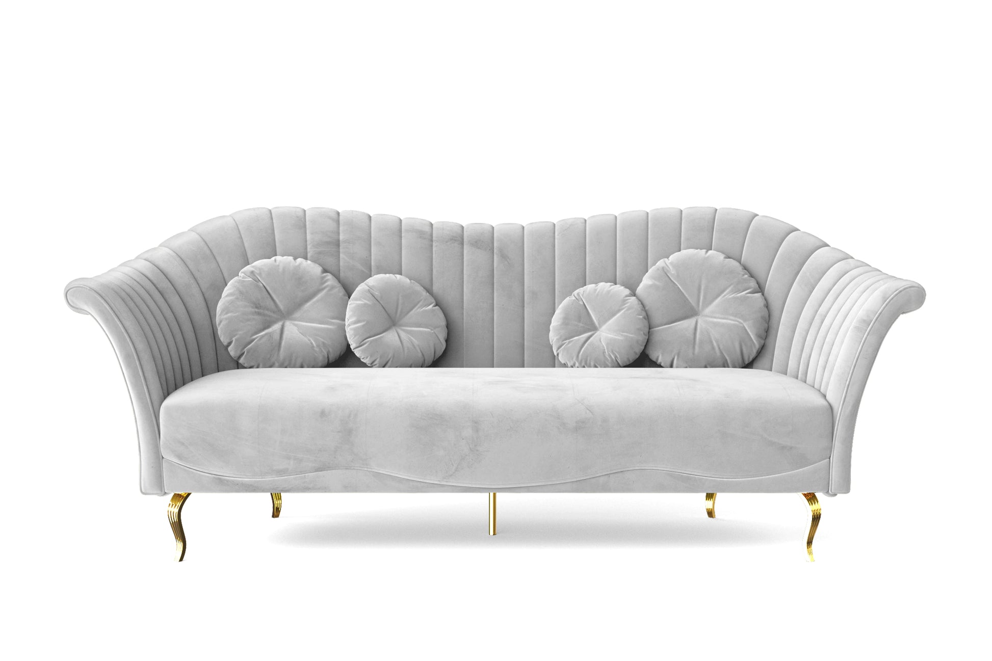 Milan 3 Seater Sofa White Velvet