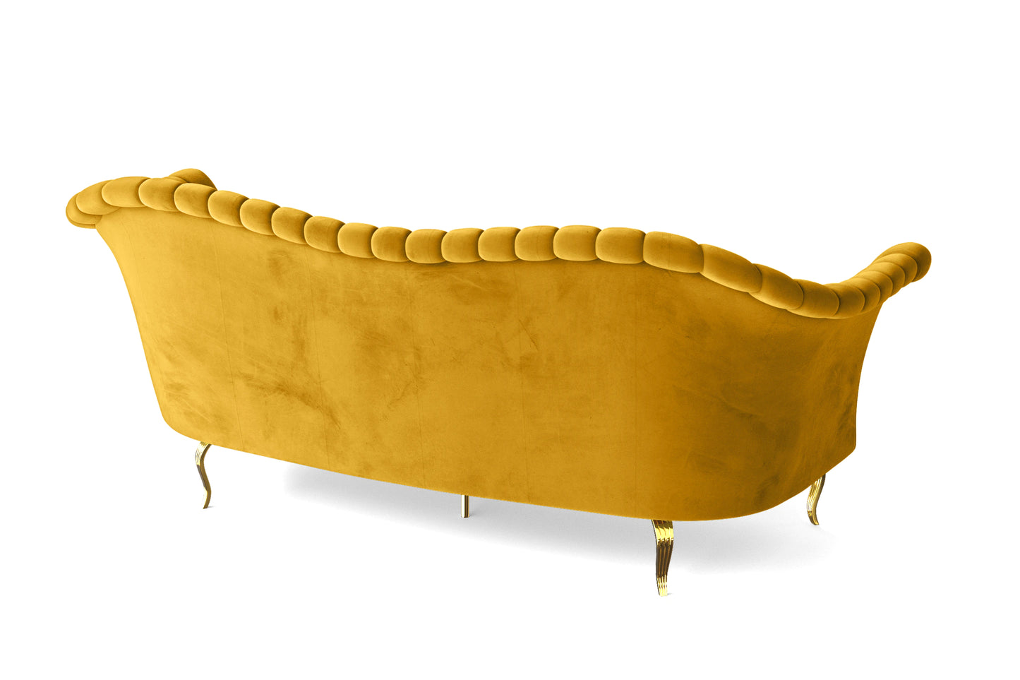 Milan 3 Seater Sofa Yellow Velvet