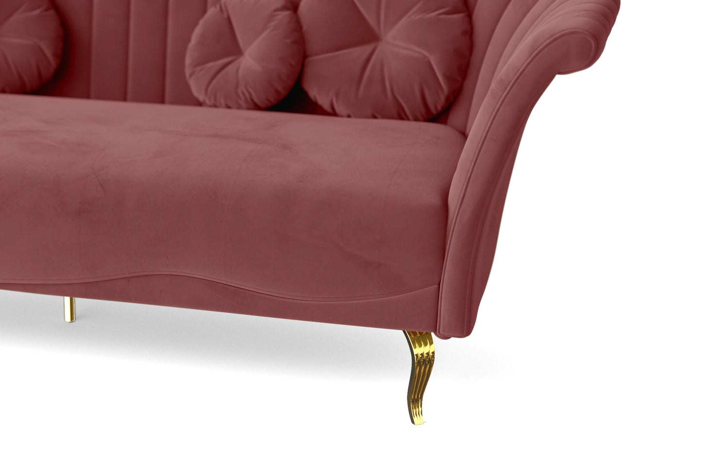 Milan 4 Seater Sofa Pink Velvet