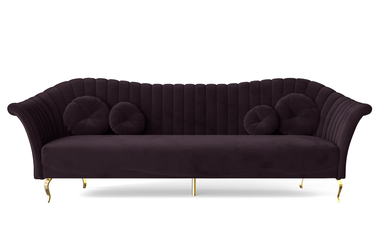 Milan 4 Seater Sofa Purple Velvet