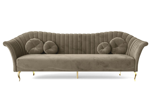 Milan 4 Seater Sofa Sand Velvet