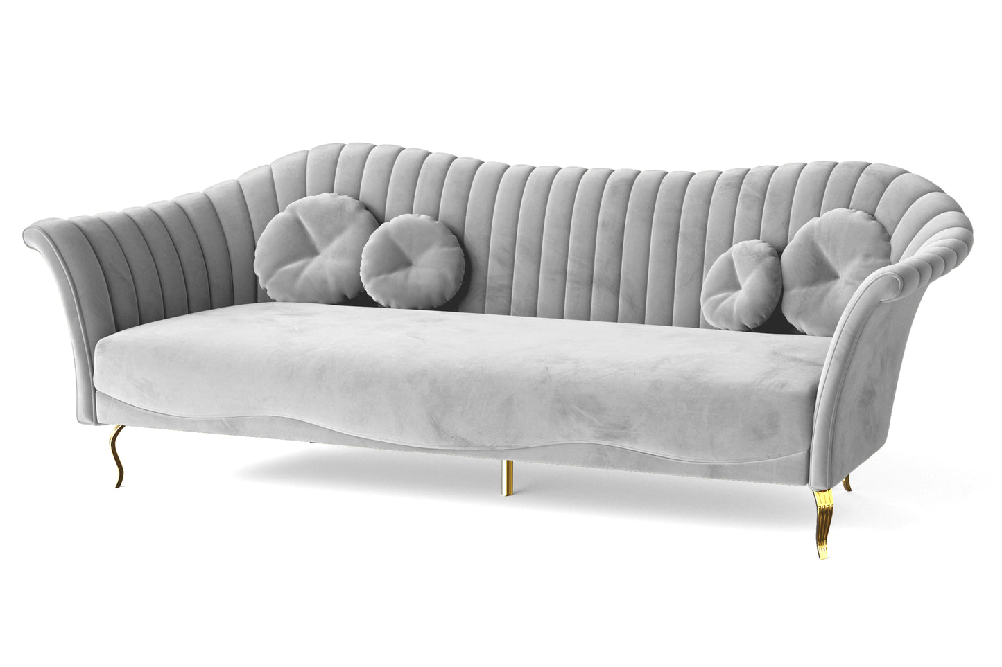 Milan 4 Seater Sofa White Velvet