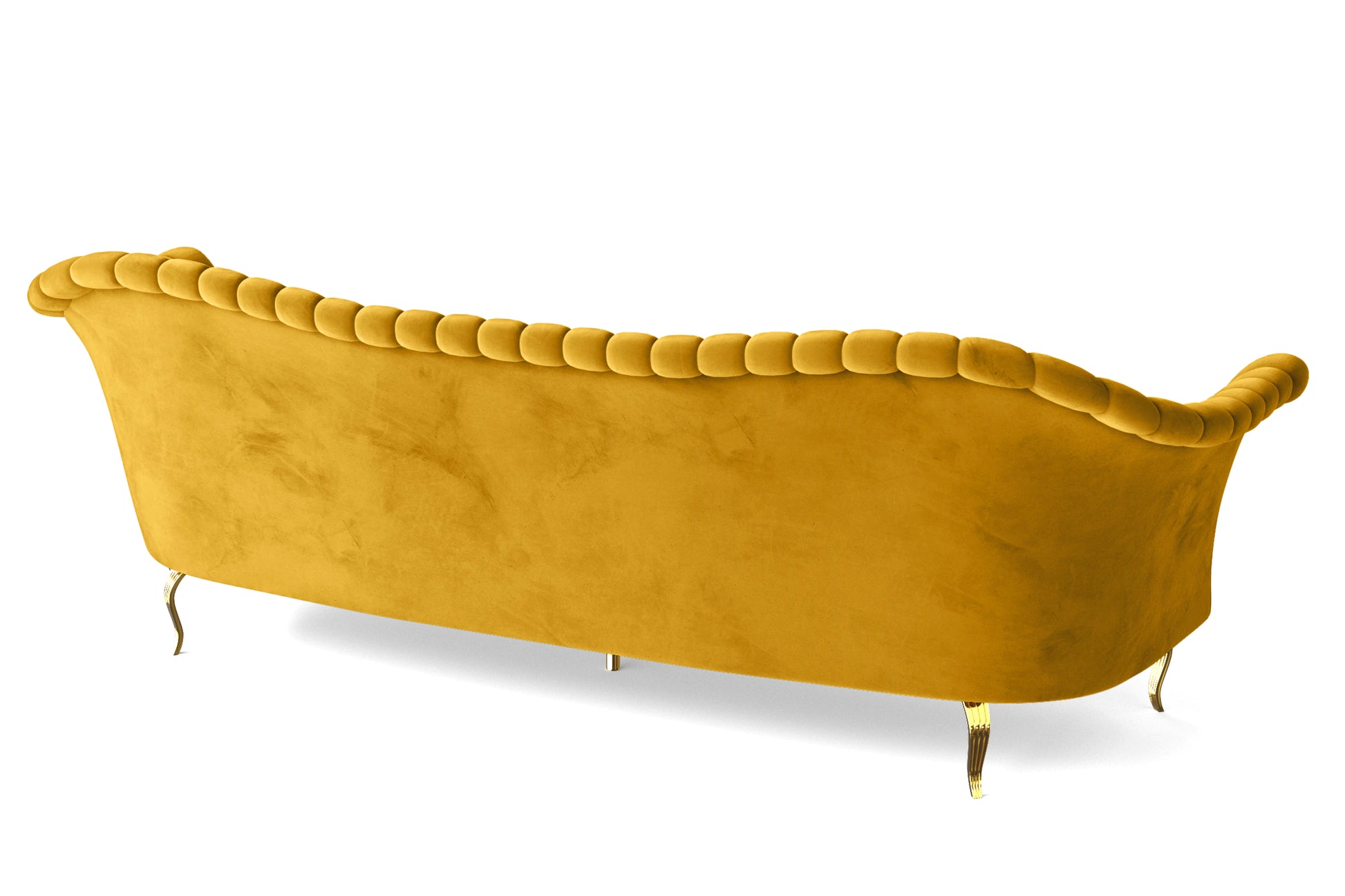 Milan 4 Seater Sofa Yellow Velvet