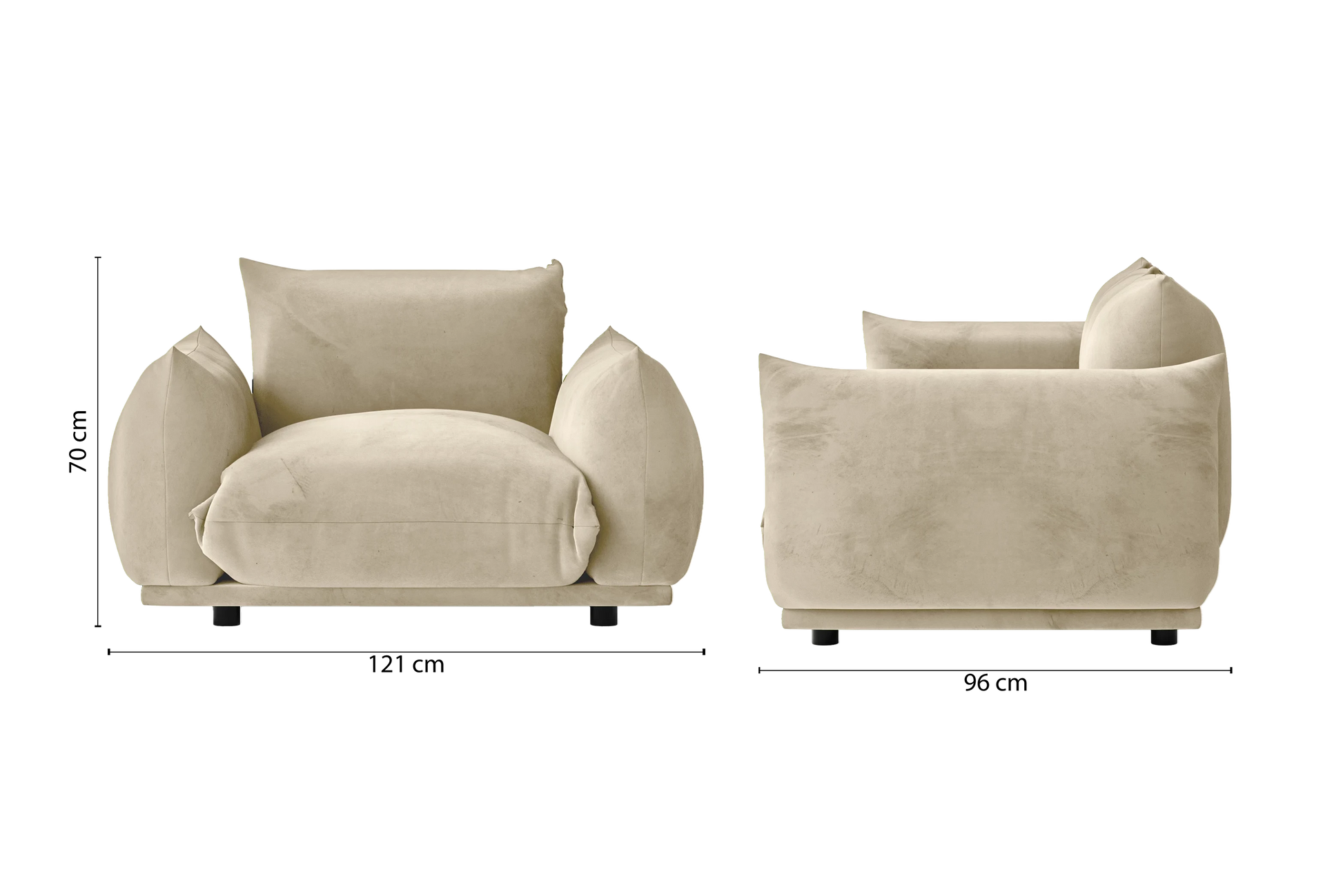 Minneapolis Armchair Cream Velvet