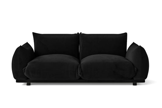 Minneapolis 2 Seater Sofa Black Velvet