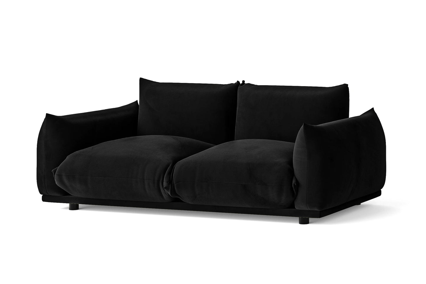 Minneapolis 2 Seater Sofa Black Velvet