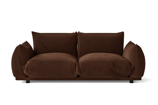 Minneapolis 2 Seater Sofa Coffee Brown Velvet