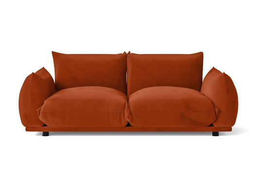 Minneapolis 2 Seater Sofa Orange Velvet