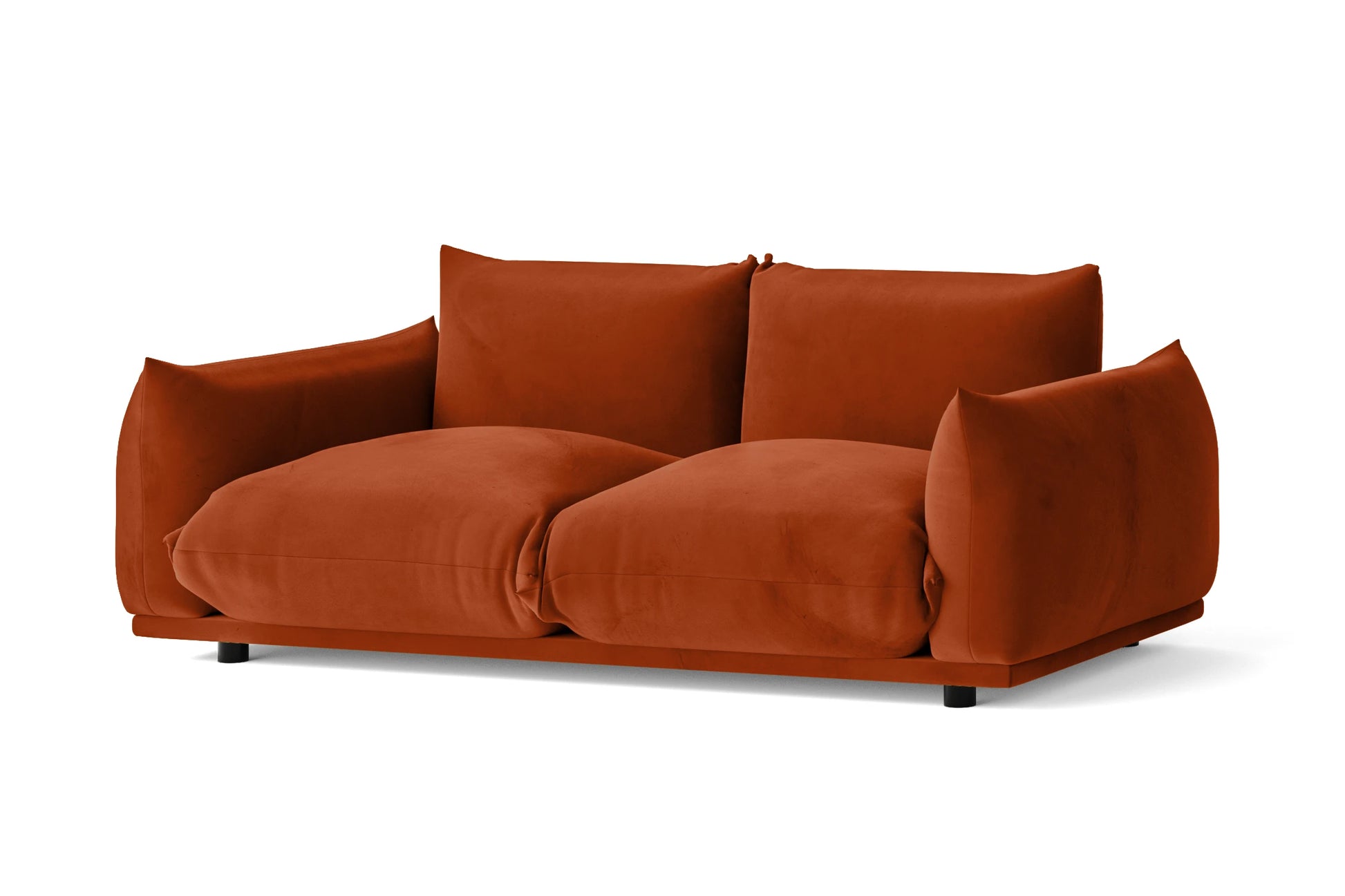 Minneapolis 2 Seater Sofa Orange Velvet