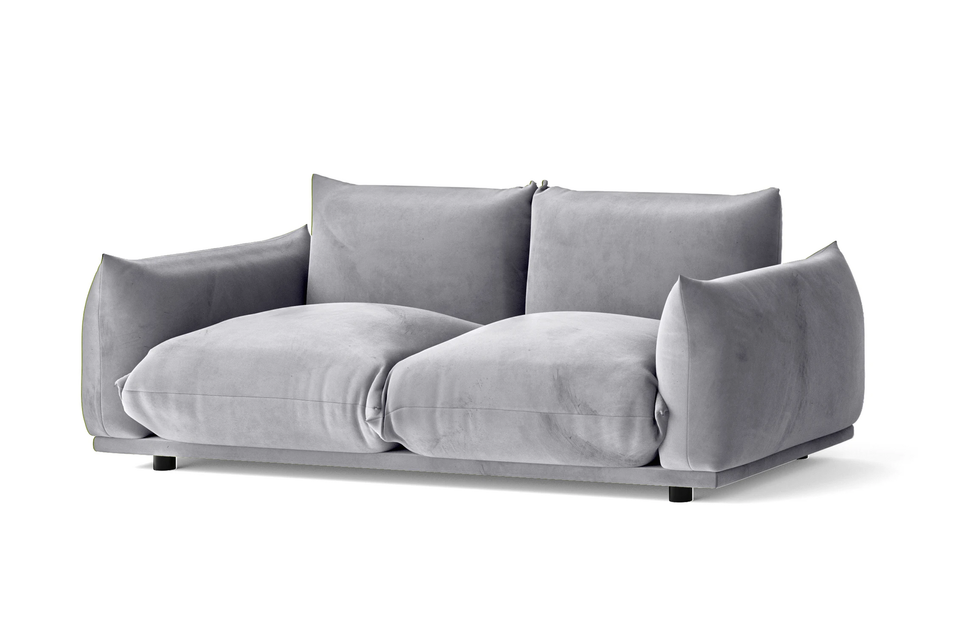 Minneapolis 2 Seater Sofa Silver Velvet