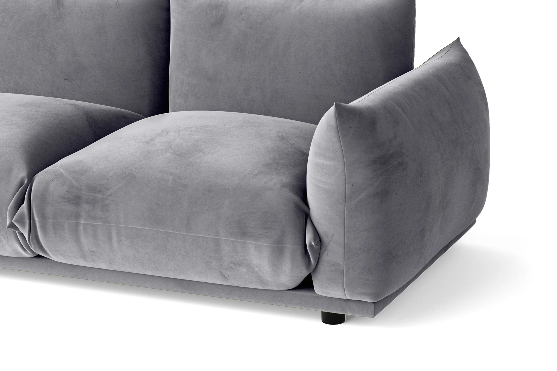 Minneapolis 2 Seater Sofa Silver Velvet