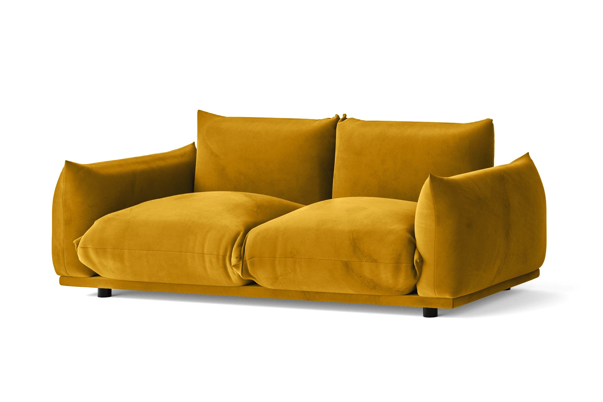 Minneapolis 2 Seater Sofa Yellow Velvet