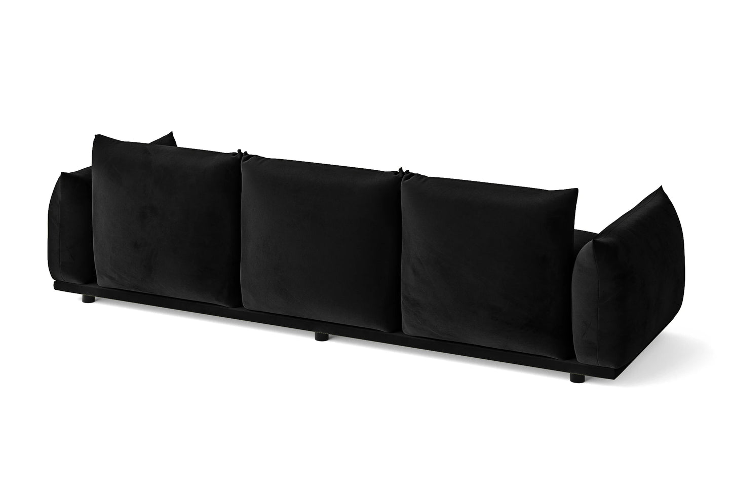 Minneapolis 3 Seater Sofa Black Velvet