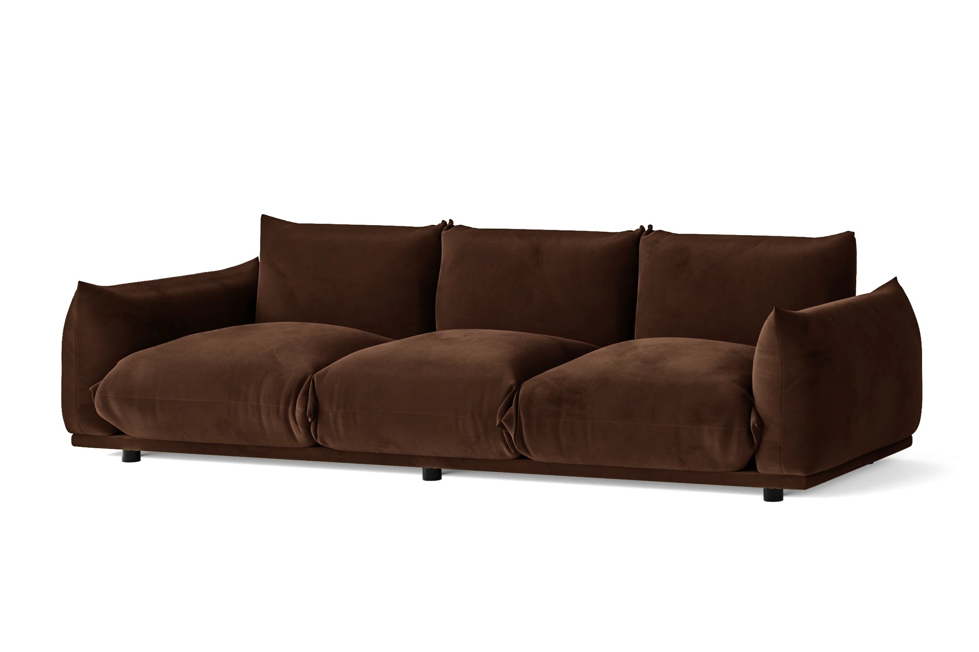 Minneapolis 3 Seater Sofa Coffee Brown Velvet