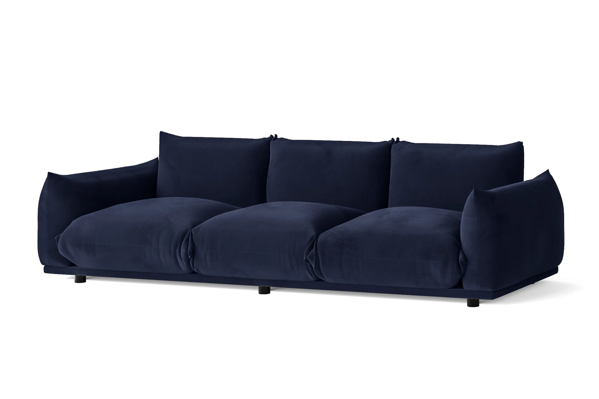 Minneapolis 3 Seater Sofa Dark Blue Velvet